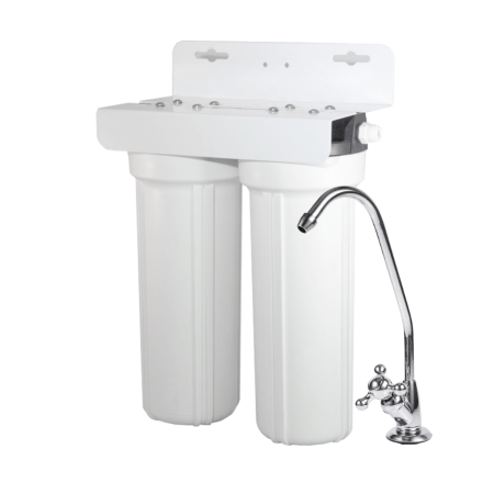 ESD-RUSD Replaceable Cartridge Undersink Water Filter w/Sediment Pre-Filter Long Reach Gooseneck Faucet Installation | Under Sink Water Purification System | ESD Water - Advanced Water Treatment Solutions